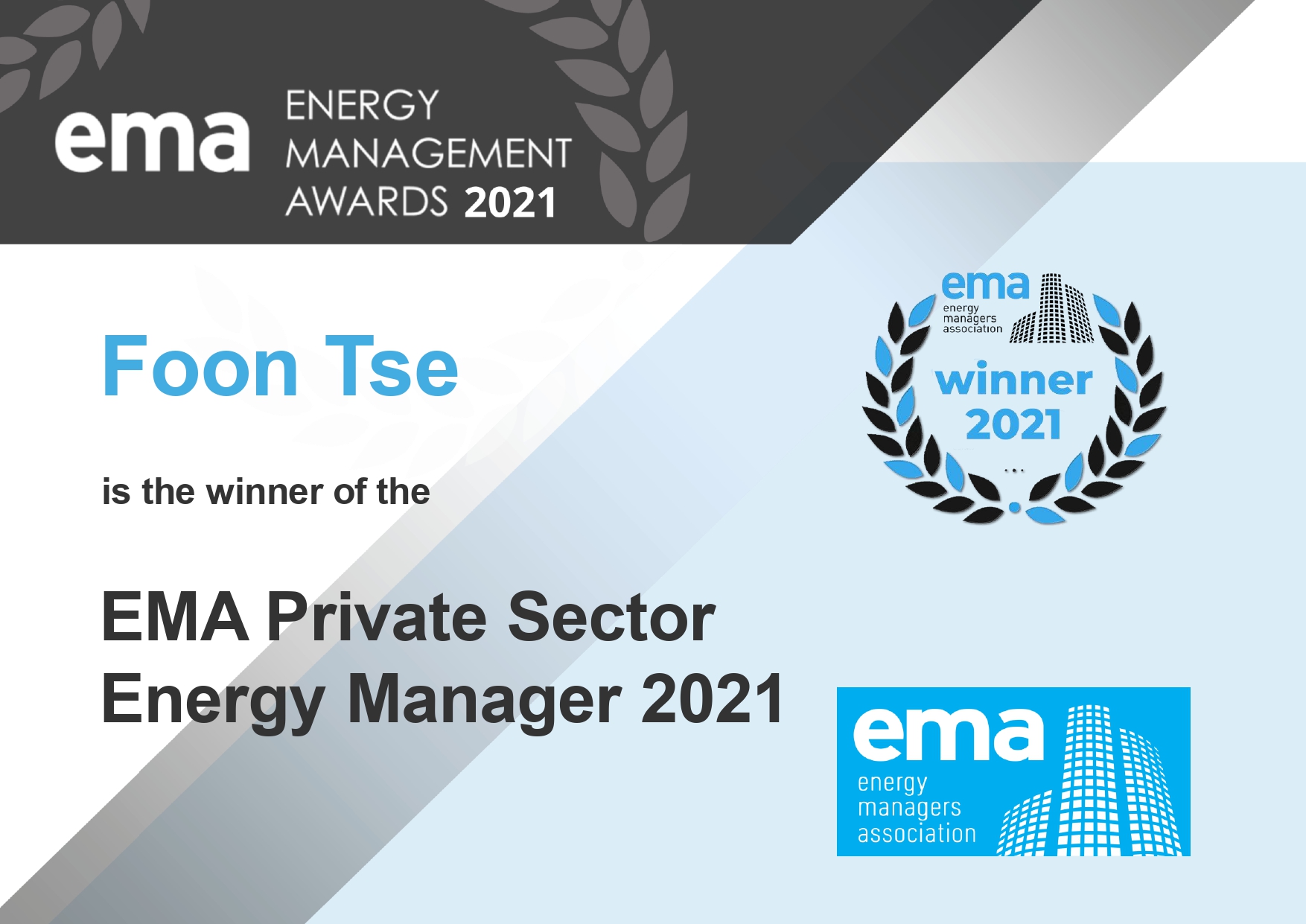 Energy Manager 2021 Private Sector Ema Awards