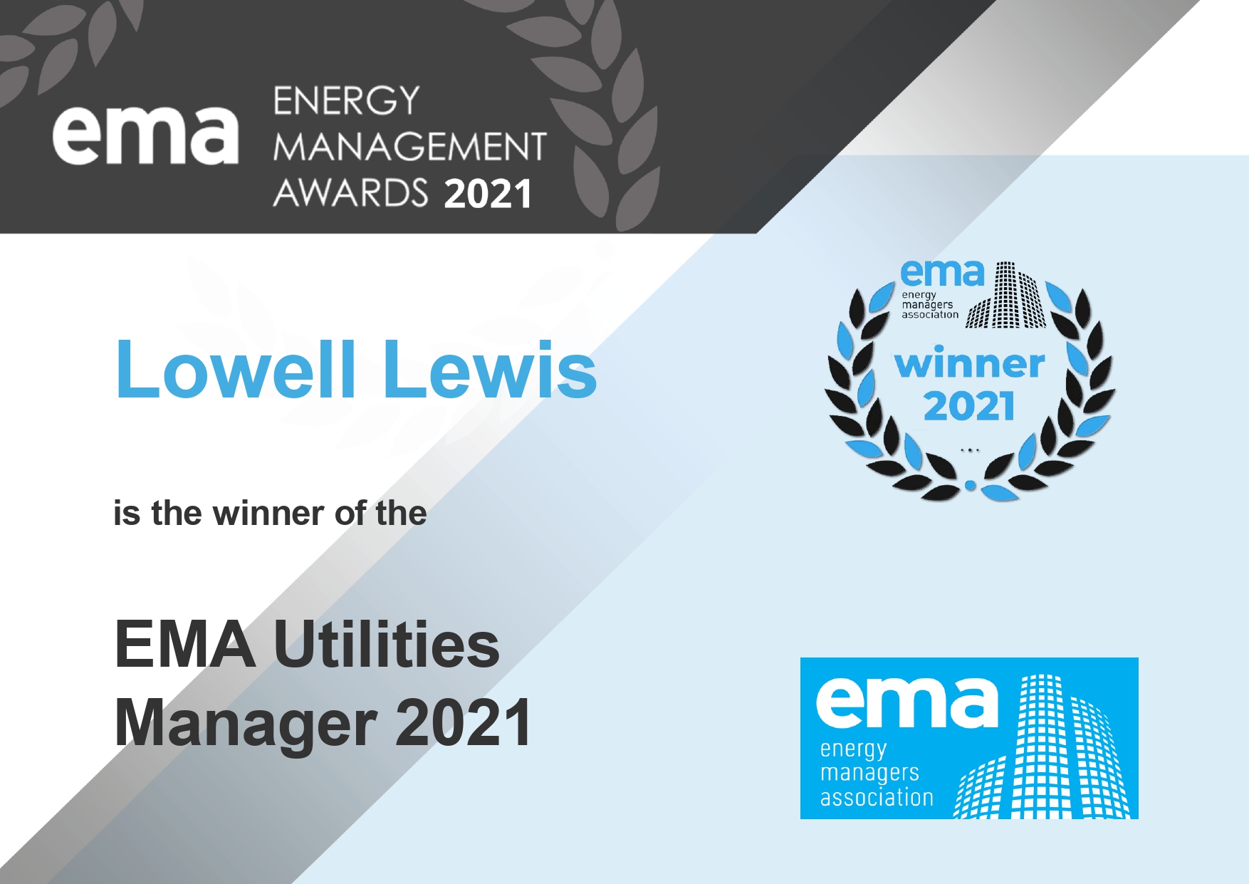 EMA Energy Manager 2018 winner