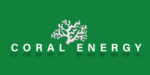 Coral Energy Main Logo White 300 Green Background 01